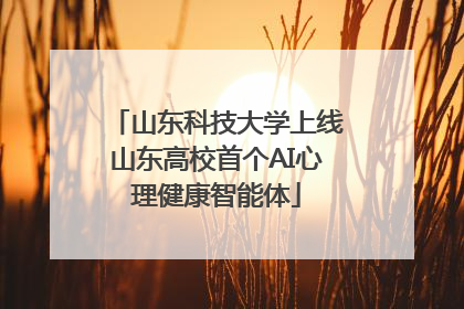 山东科技大学上线山东高校首个AI心理健康智能体